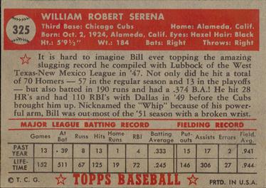 Bill Serena  baseball card collectible - Main Image 2