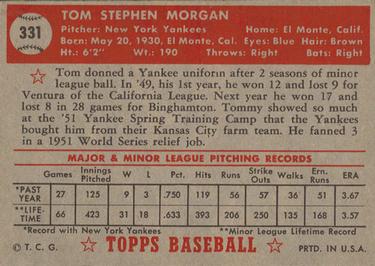 Tom Morgan  baseball card collectible - Main Image 2