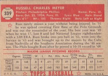 Russ Meyer  baseball card collectible - Main Image 2