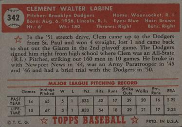 Clem Labine  baseball card collectible - Main Image 2