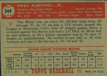 Ewell Blackwell  baseball card collectible - Main Image 2