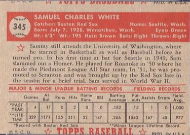 Sammy White  baseball card collectible - Main Image 2