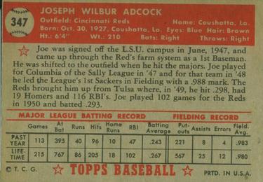 Joe Adcock  baseball card collectible - Main Image 2