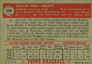 Cal Abrams  baseball card collectible - Main Image 2
