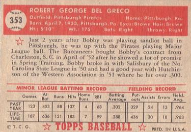 Bob Del Greco  baseball card collectible - Main Image 2