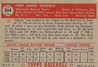 Fred Hatfield  baseball card collectible - Main Image 2