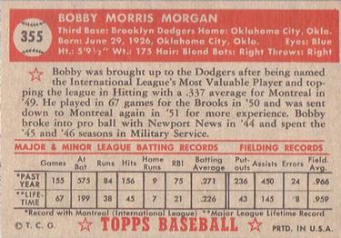 Bobby Morgan  baseball card collectible - Main Image 2