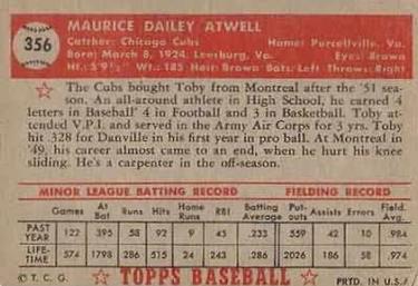 Toby Atwell  baseball card collectible - Main Image 2