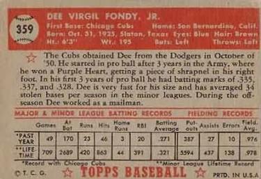 Dee Fondy  baseball card collectible - Main Image 2