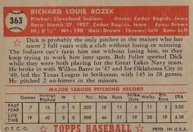 Dick Rozek  baseball card collectible - Main Image 2