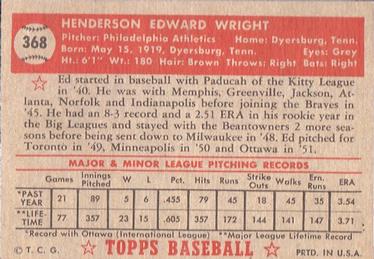 Ed Wright  baseball card collectible - Main Image 2