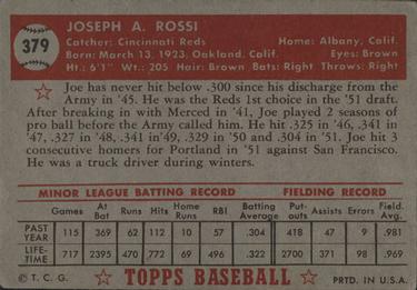 Joe Rossi  baseball card collectible - Main Image 2