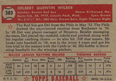 Del Wilber  baseball card collectible - Main Image 2