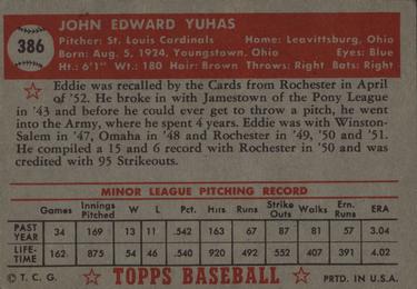 Eddie Yuhas  baseball card collectible - Main Image 2