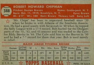 Bob Chipman  baseball card collectible - Main Image 2