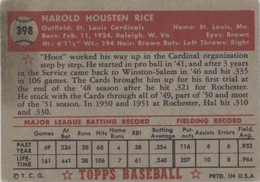 Hal Rice  baseball card collectible - Main Image 2