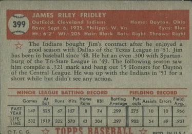 Jim Fridley  baseball card collectible - Main Image 2