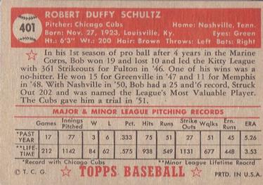 Bob Schultz  baseball card collectible - Main Image 2