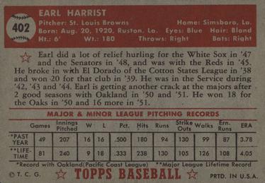 Earl Harrist  baseball card collectible - Main Image 2