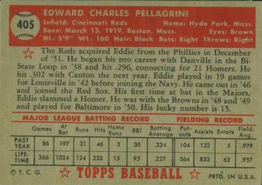 Eddie Pellagrini  baseball card collectible - Main Image 2