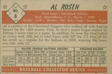Al Rosen  baseball card collectible - Main Image 2
