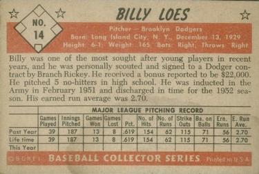 Billy Loes  baseball card collectible - Main Image 2