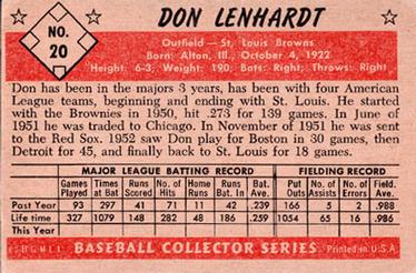 Don Lenhardt  baseball card collectible - Main Image 2