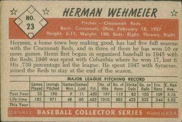 Herman Wehmeier  baseball card collectible - Main Image 2