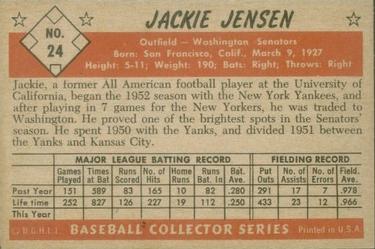 Jackie Jensen  baseball card collectible - Main Image 2
