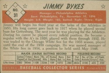 Jimmie Dykes  baseball card collectible - Main Image 2