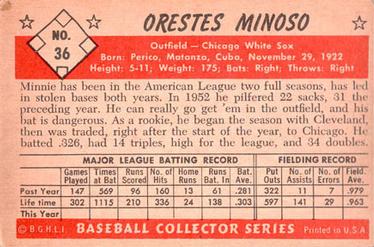 Orestes Minoso  baseball card collectible - Main Image 2