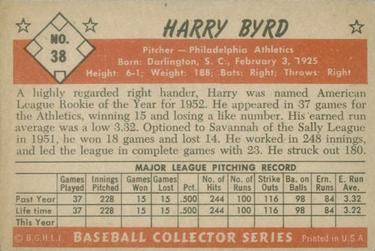 Harry Byrd  baseball card collectible - Main Image 2