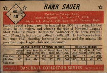 Hank Sauer  baseball card collectible - Main Image 2