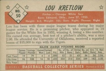 Lou Kretlow  baseball card collectible - Main Image 2