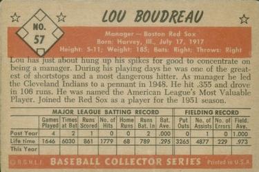 Lou Boudreau  baseball card collectible - Main Image 2
