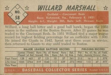 Willard Marshall  baseball card collectible - Main Image 2