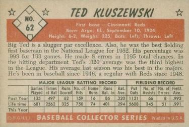 Ted Kluszewski  baseball card collectible - Main Image 2