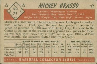 Mickey Grasso  baseball card collectible - Main Image 2