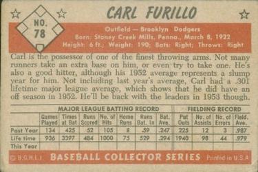 Carl Furillo  baseball card collectible - Main Image 2