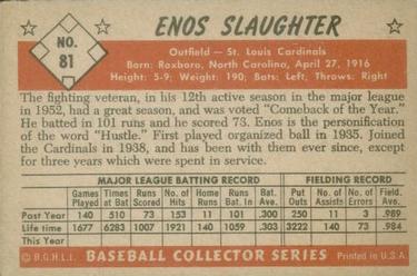 Enos Slaughter  baseball card collectible - Main Image 2