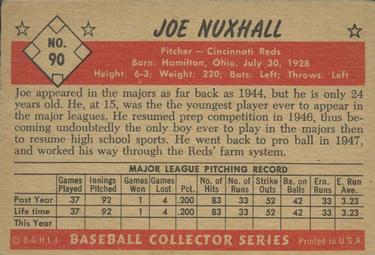 Joe Nuxhall  baseball card collectible - Main Image 2