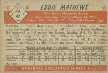 Eddie Mathews  baseball card collectible - Main Image 2