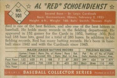 Al "Red” Schoendienst  baseball card collectible - Main Image 2