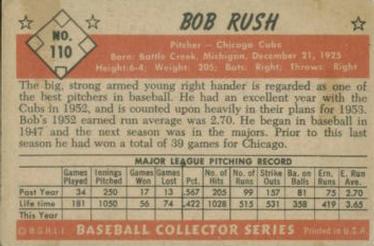 Bob Rush  baseball card collectible - Main Image 2