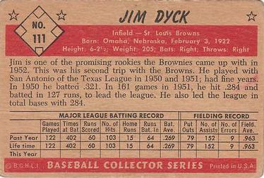 Jim Dyck  baseball card collectible - Main Image 2