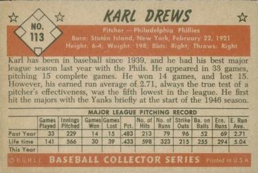 Karl Drews  baseball card collectible - Main Image 2