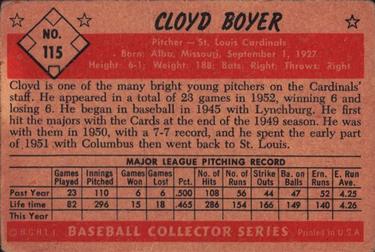 Cloyd Boyer  baseball card collectible - Main Image 2