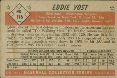 Eddie Yost  baseball card collectible - Main Image 2