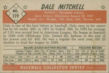 Dale Mitchell  baseball card collectible - Main Image 2
