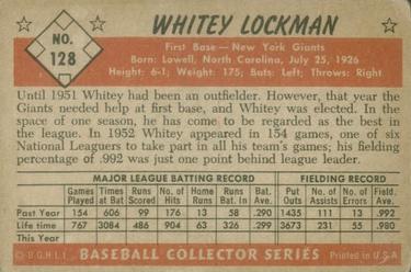 Whitey Lockman  baseball card collectible - Main Image 2